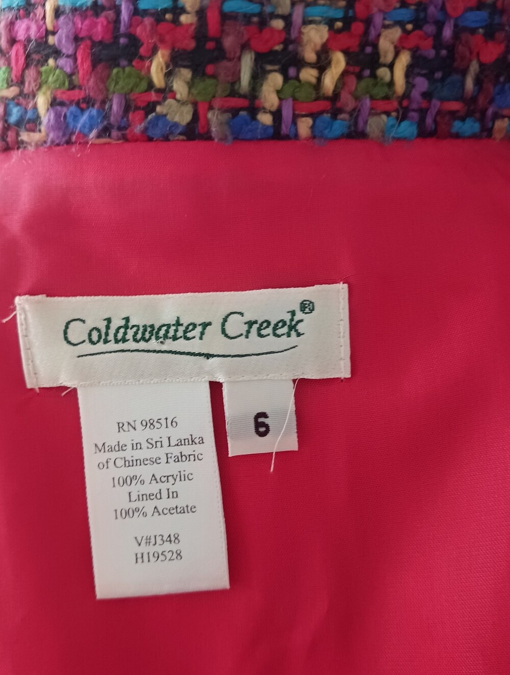 Vintage Coldwater Creek Multi-Colored Women's Tweed Blazer Size 6 - Picture 9 of 12